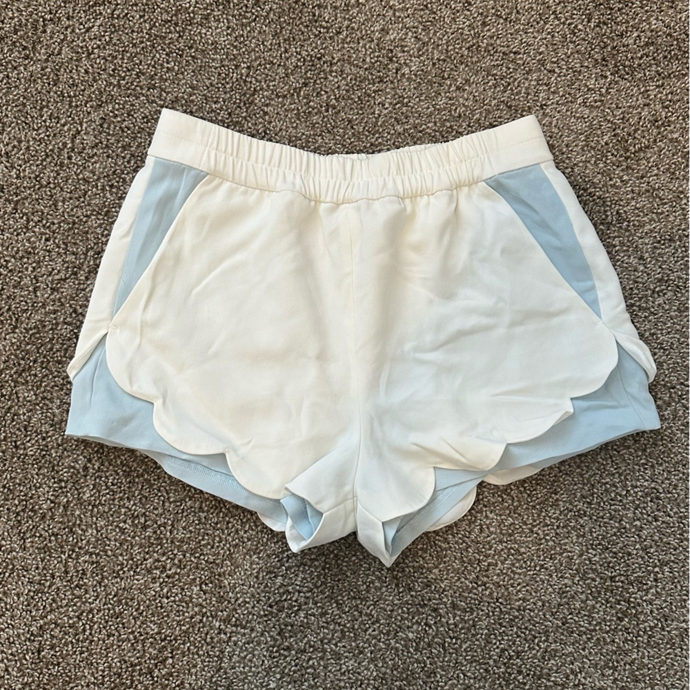 A.L.C White and Blue Scalloped Shorts - NWOT